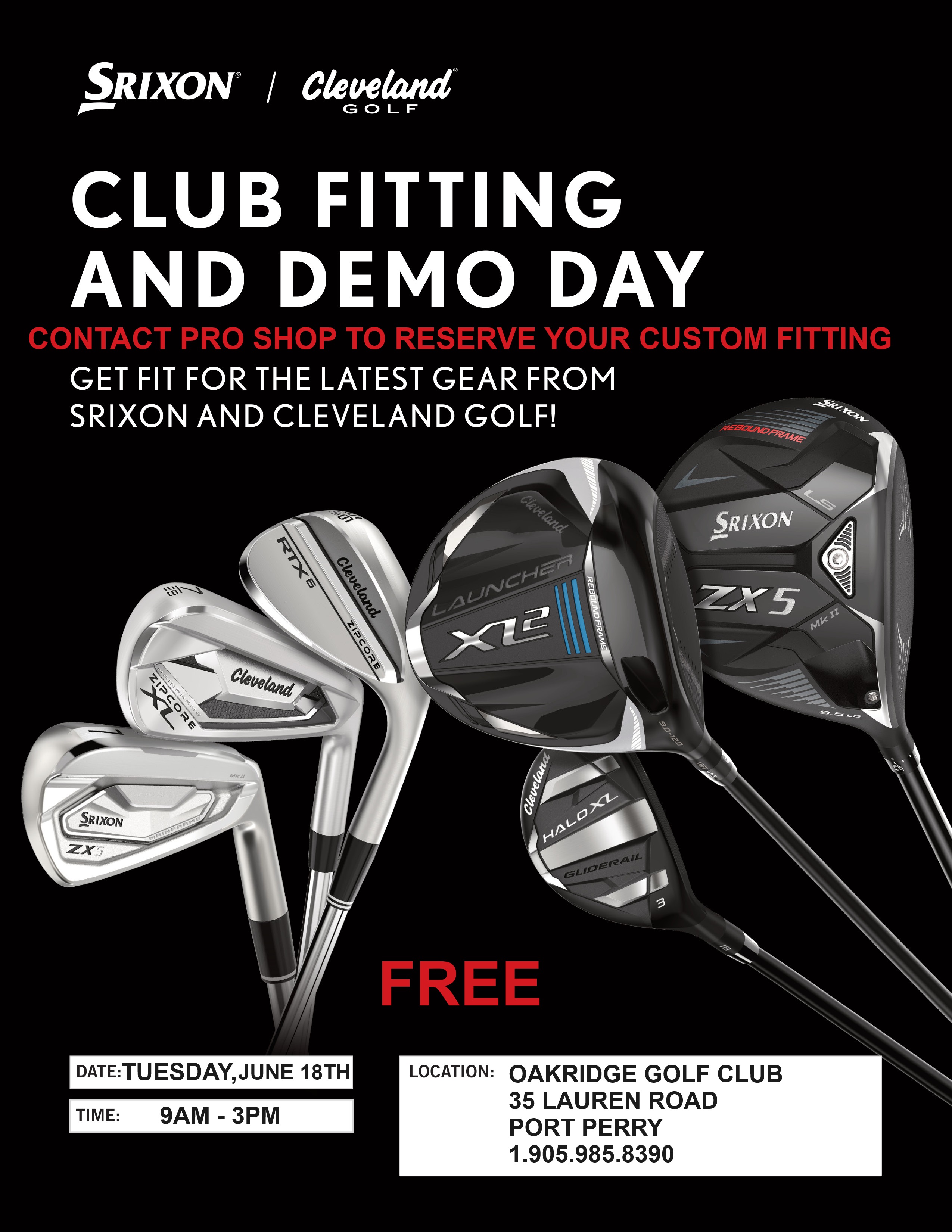 2024 CLEVELAND SRIXON CUSTOM FITTING POSTER JUNE 18TH