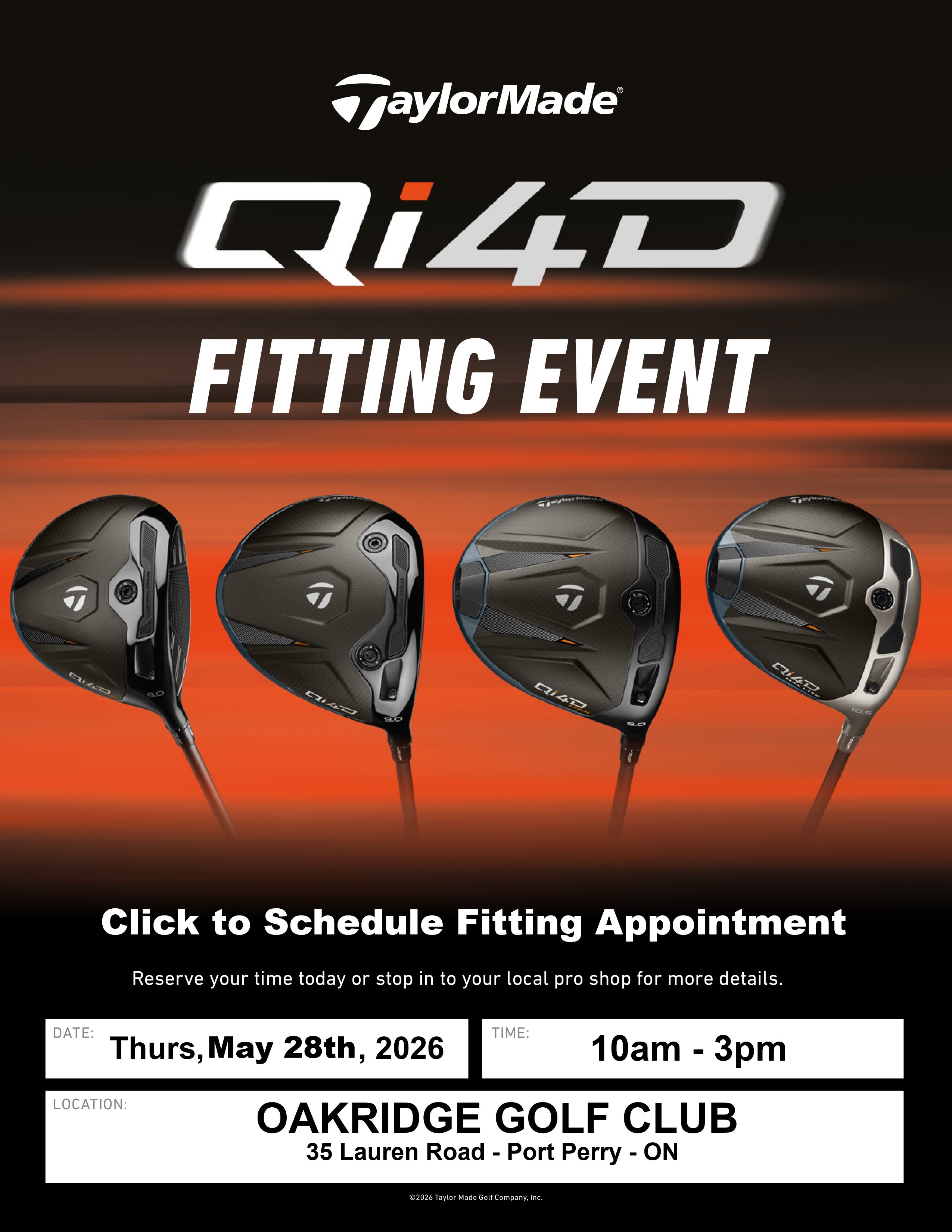 2026 TAYLOR MADE FITTING POSTER May 28th